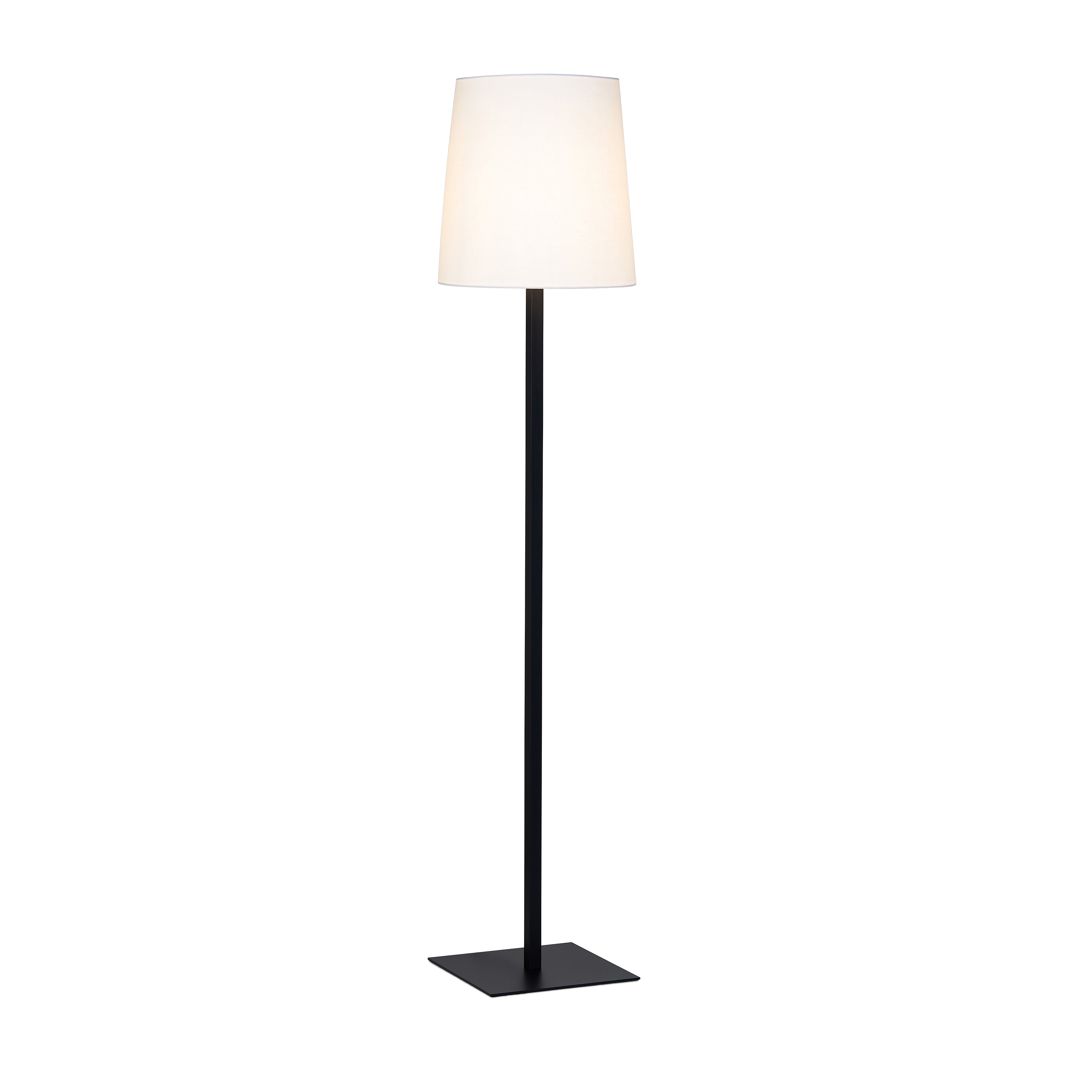 Contardi Lighting Tonda Floor Lamp - Matt Black Silk Lacquered - White Cotton 800