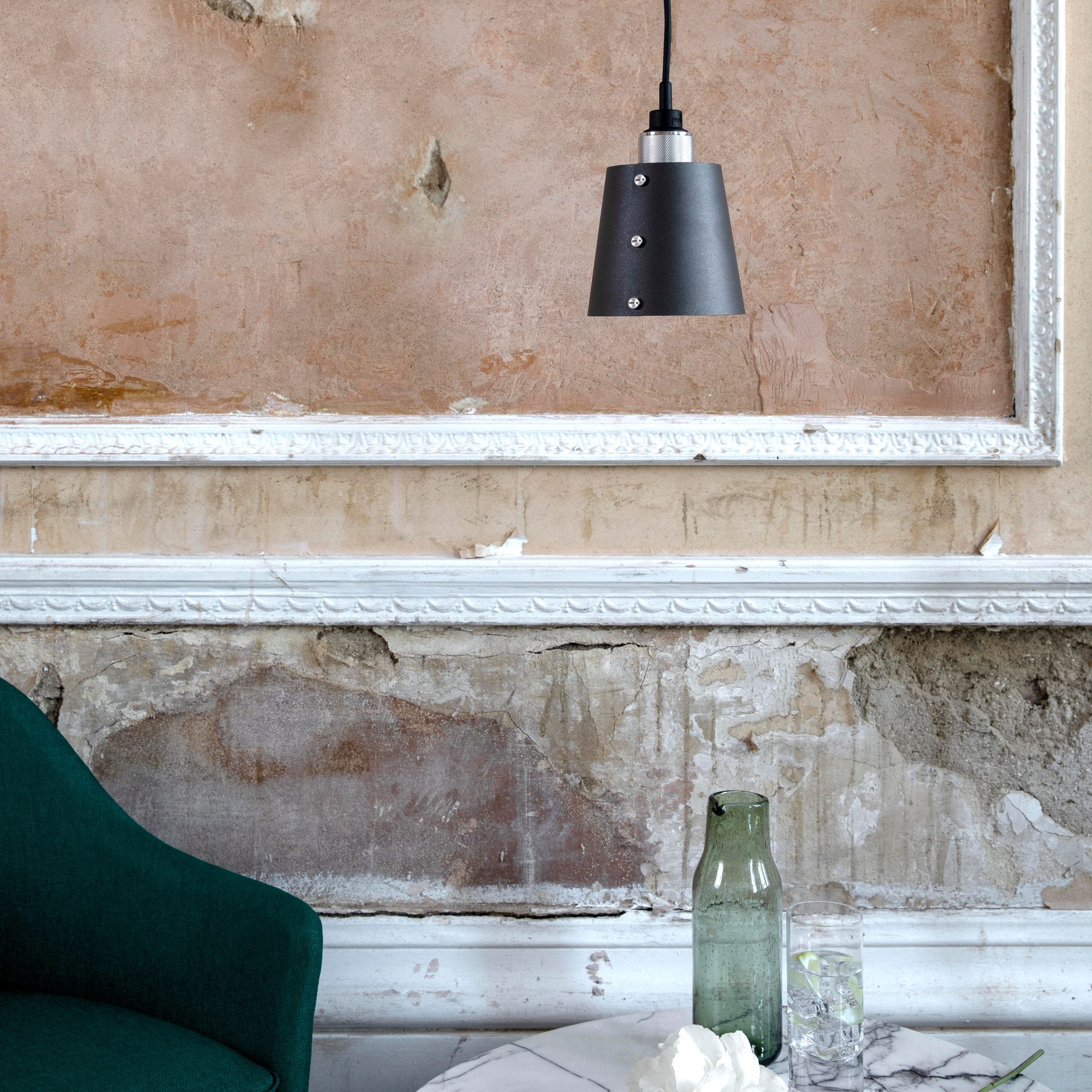 Buster & Punch Hooked Pendant Light -  1.0 - Small - Graphite - Smoked Bronze - 2.0m
