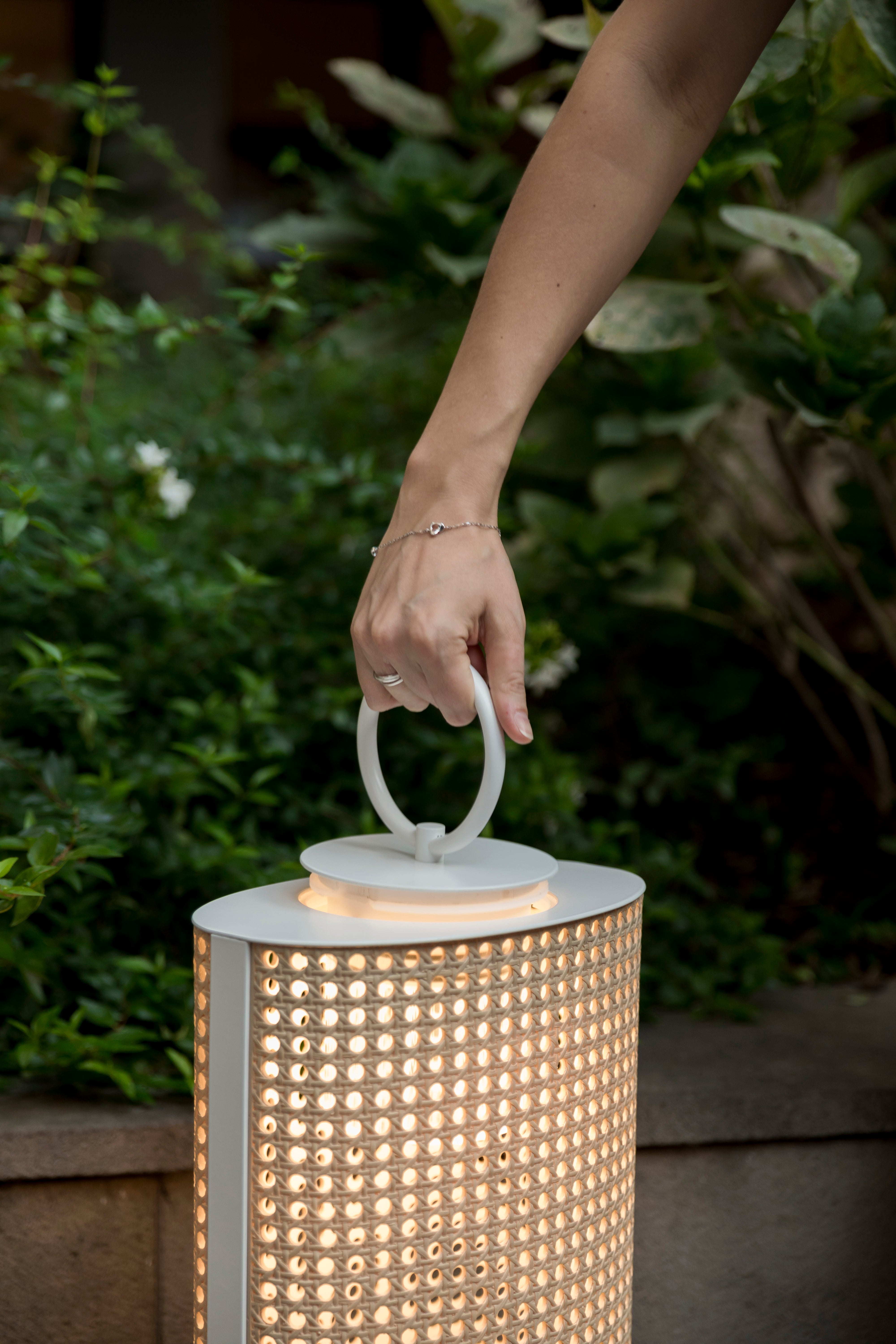 Contardi Lighting Clara Outdoor IP65 Battery Floor Lamp - Large - Matt White Lacquered