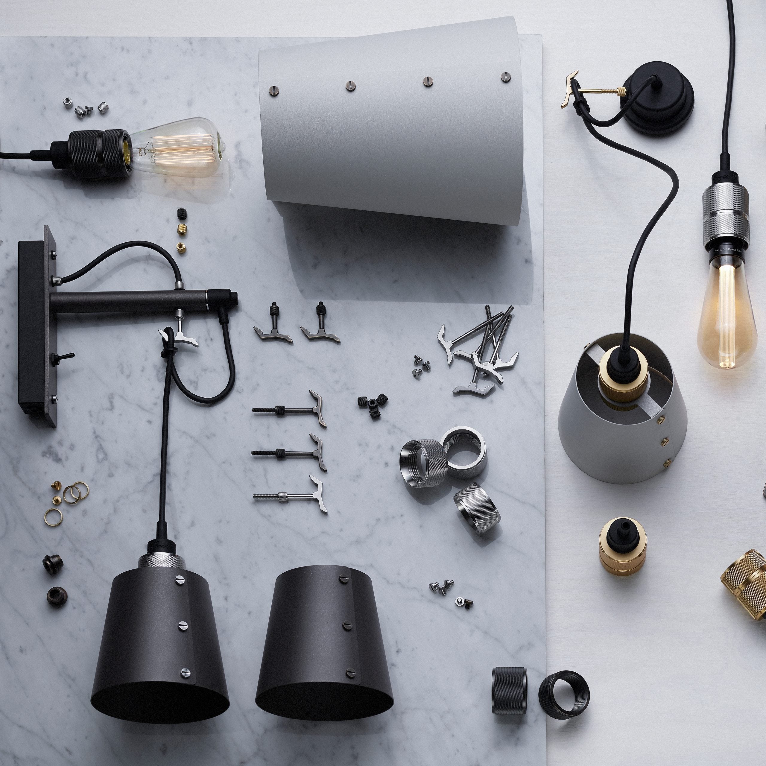 Buster & Punch Hooked Wall Light - Small - Graphite - Brass