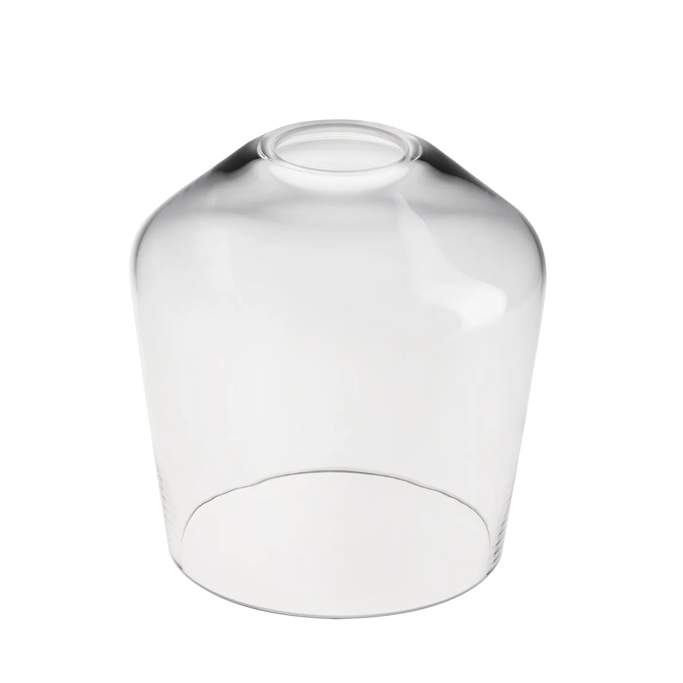 Industville Knurled Glass Schoolhouse Pendant - 5.5 Inch - Clear Glass - Pewter Pendant Holder