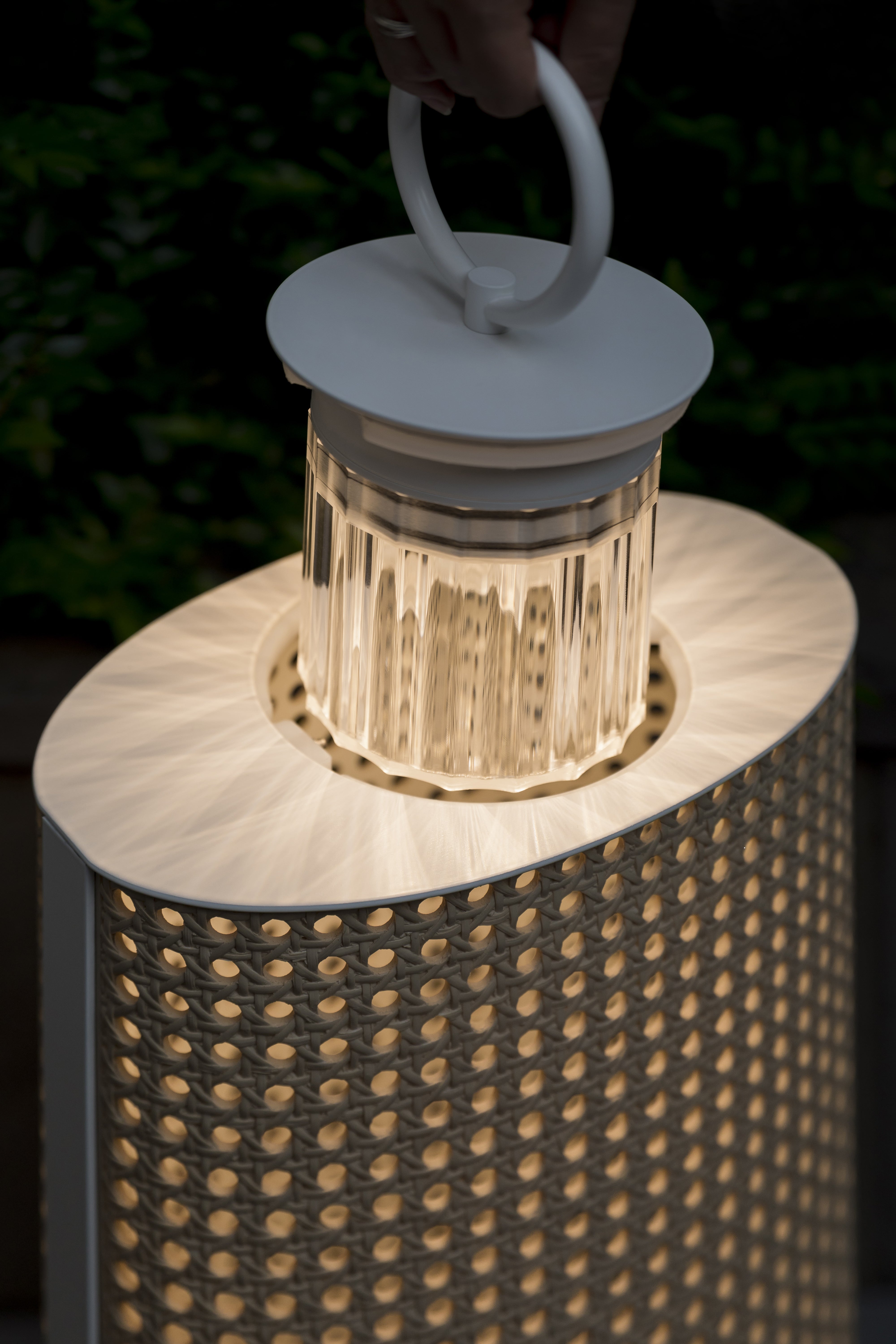 Contardi Lighting Clara Outdoor IP65 Battery Table Lamp - Small - Matt White Lacquered