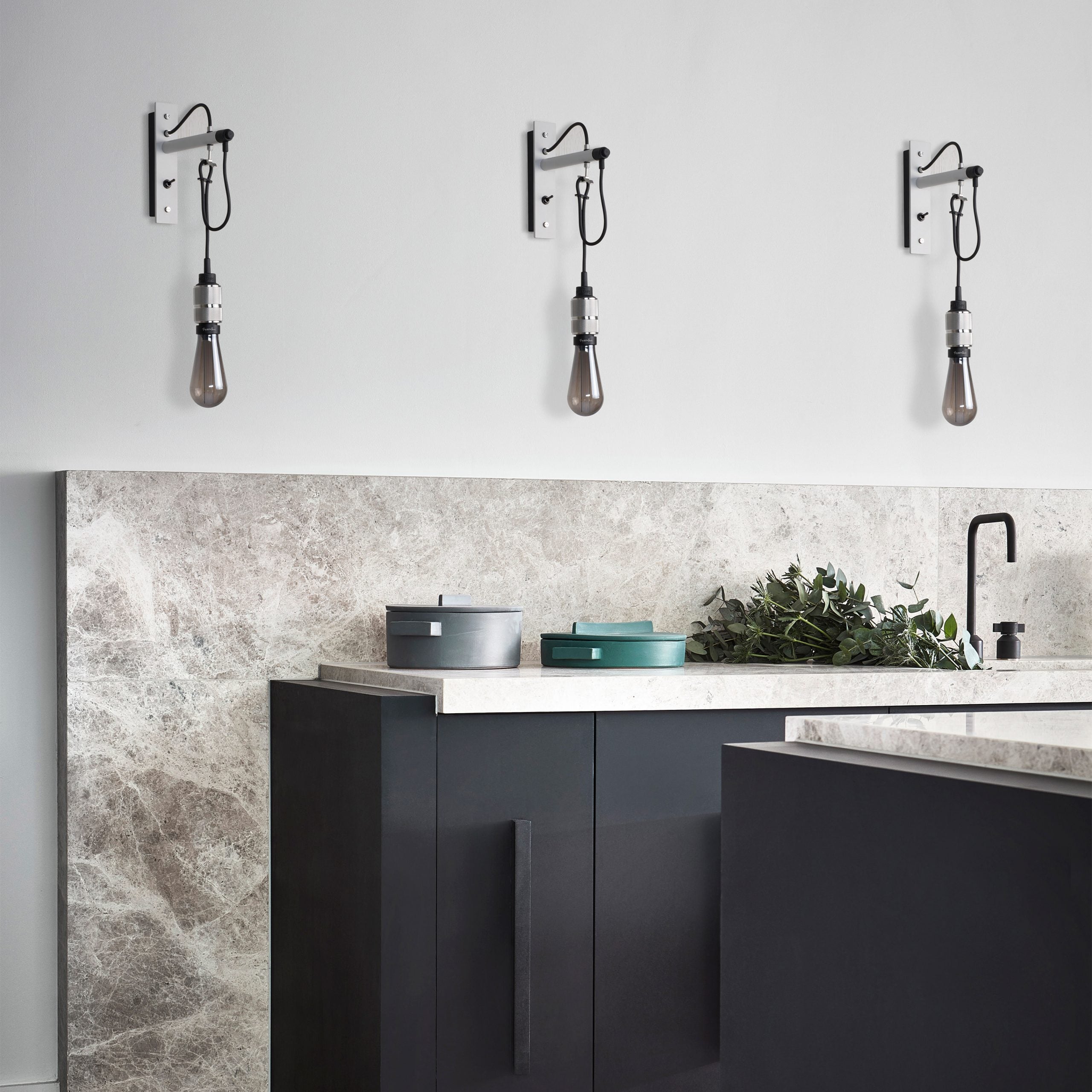 Buster & Punch Hooked Wall Light - Nude - Stone - Brass