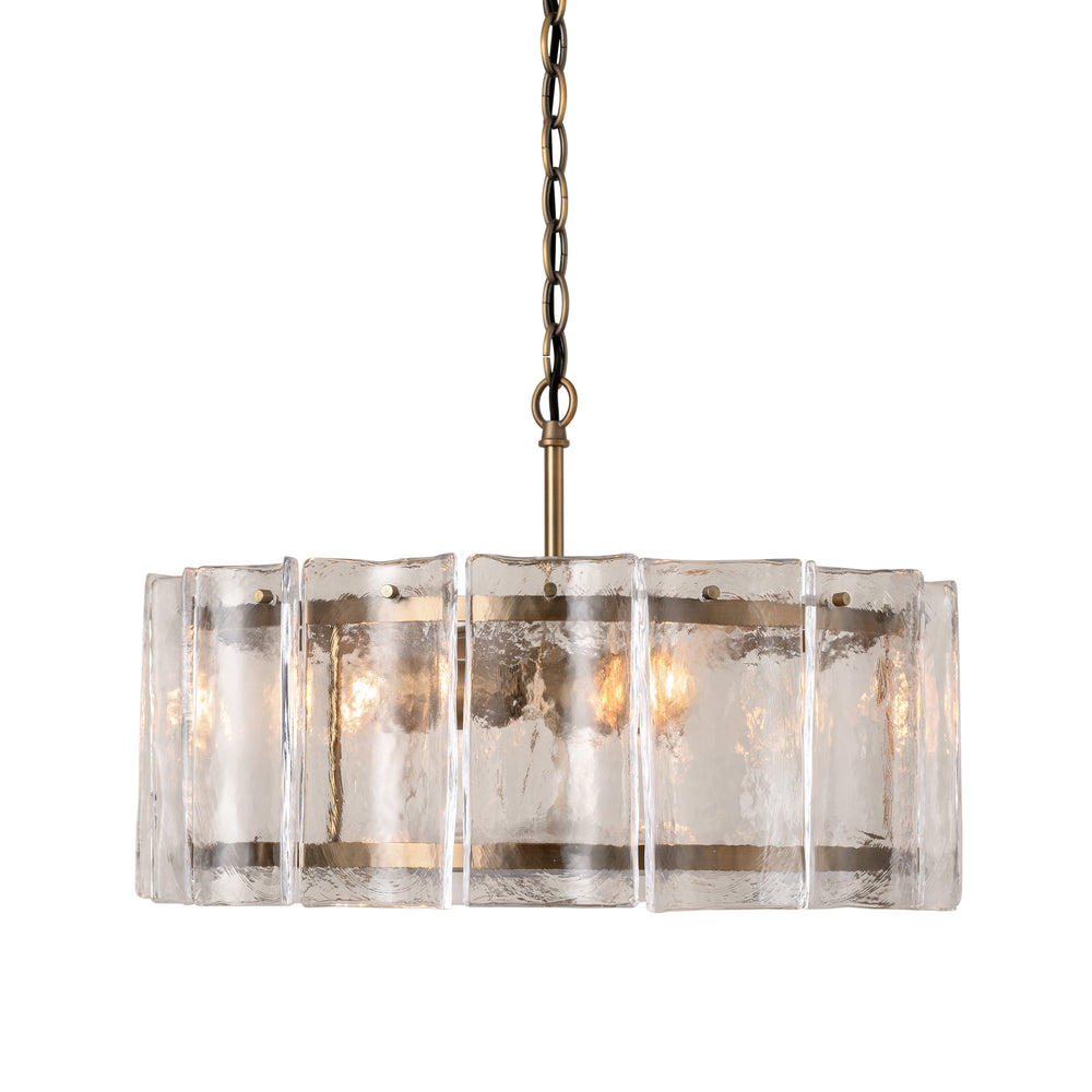 Industville - Amberley Round Chandelier Light - 22 Inch - Clear Glass & Brass