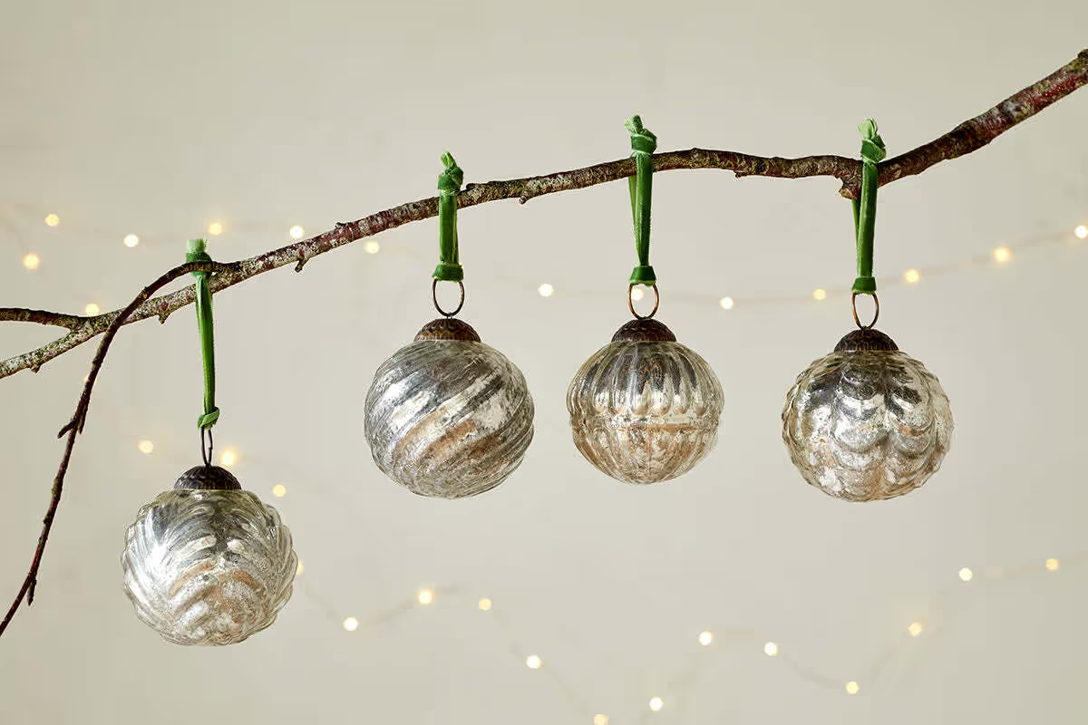 Nkuku - Adoya Baubles - Aged Nickel (Set of 4)