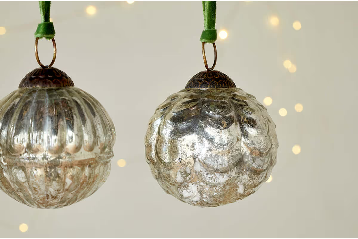 Nkuku - Adoya Baubles - Aged Nickel (Set of 4)