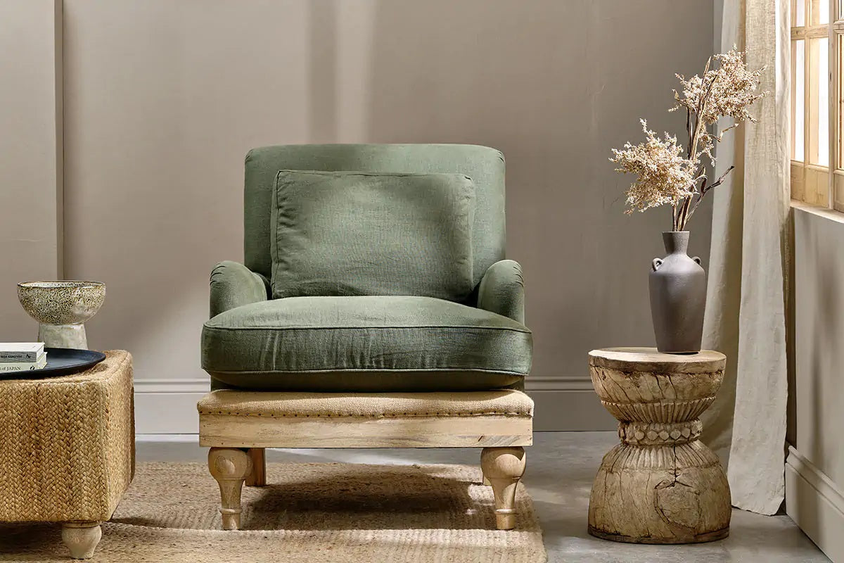 Nkuku Abe Deconstructed Linen Armchair