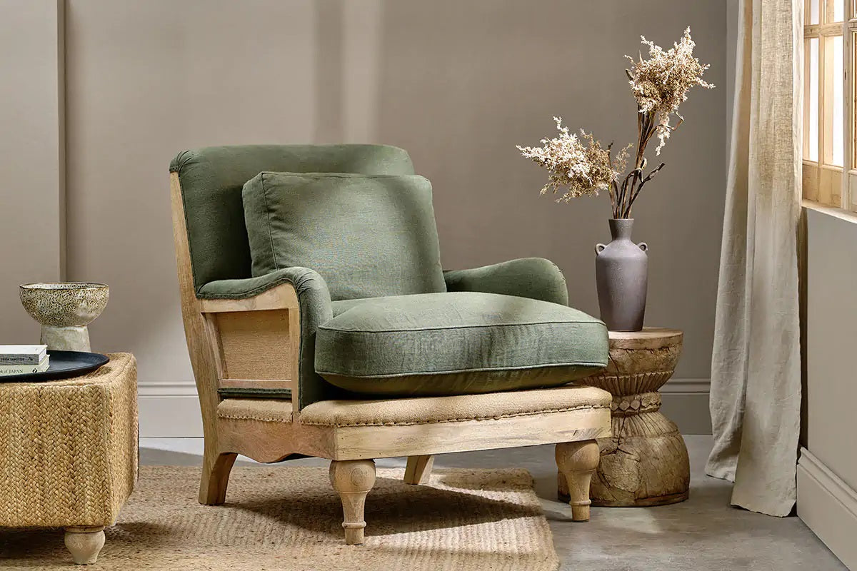 Nkuku Abe Deconstructed Linen Armchair