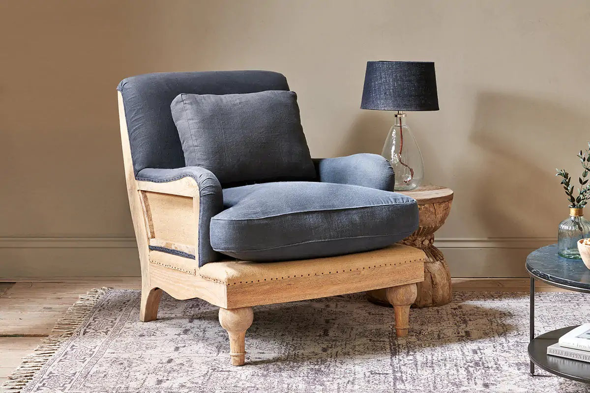 Nkuku Abe Deconstructed Linen Armchair