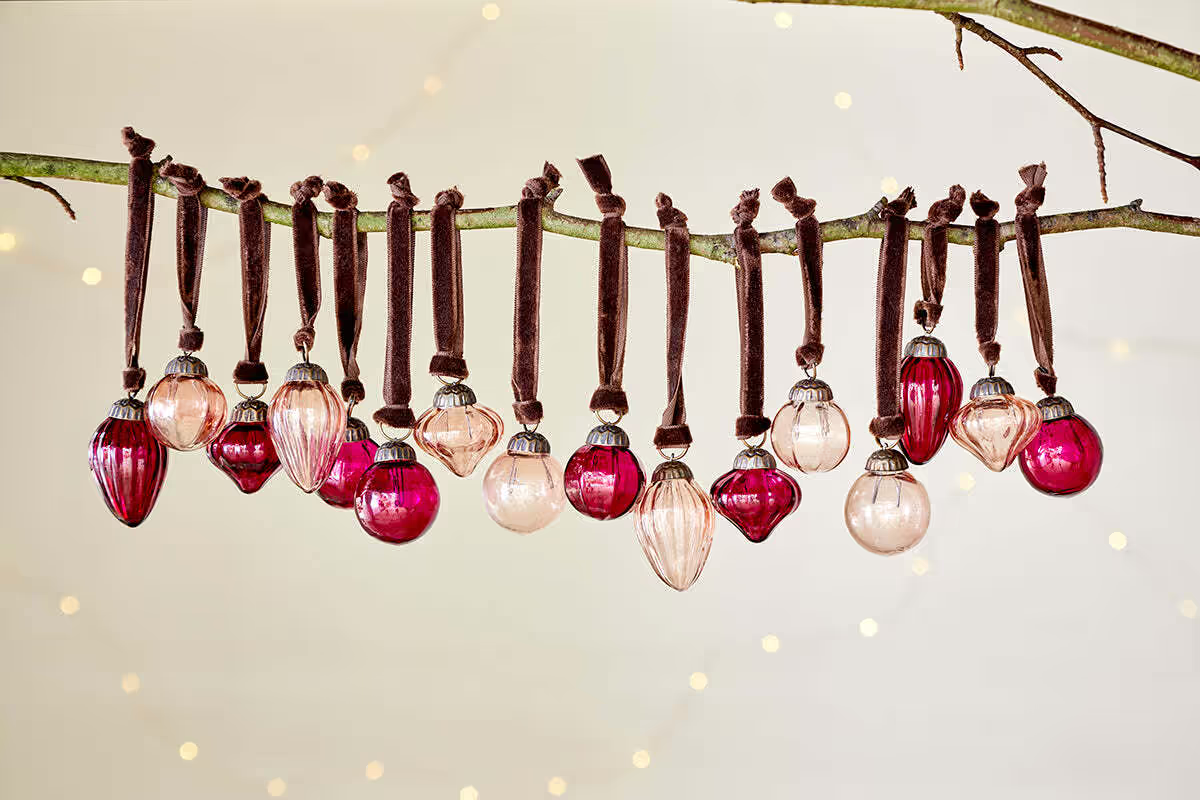 Nkuku - Adisa Bauble Jar - Ruby & Copper (Set of 16)
