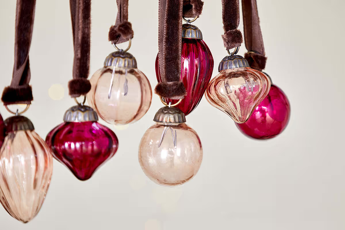 Nkuku - Adisa Bauble Jar - Ruby & Copper (Set of 16)
