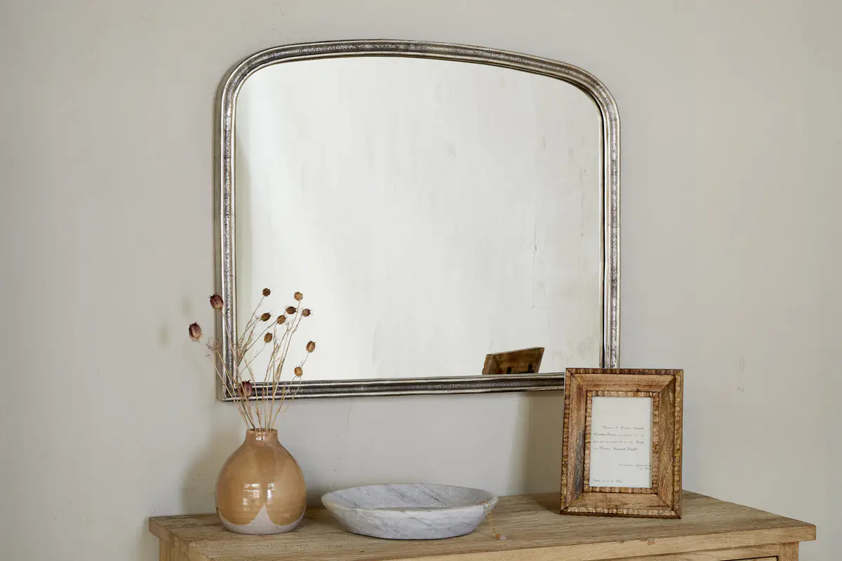 Nkuku - Almora Wall Mirror - Antique Nickle - Small