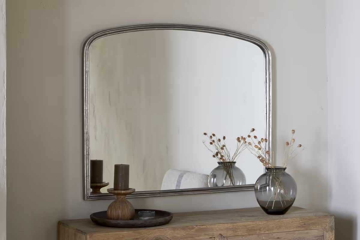 Nkuku - Almora Wall Mirror - Antique Nickle - Large