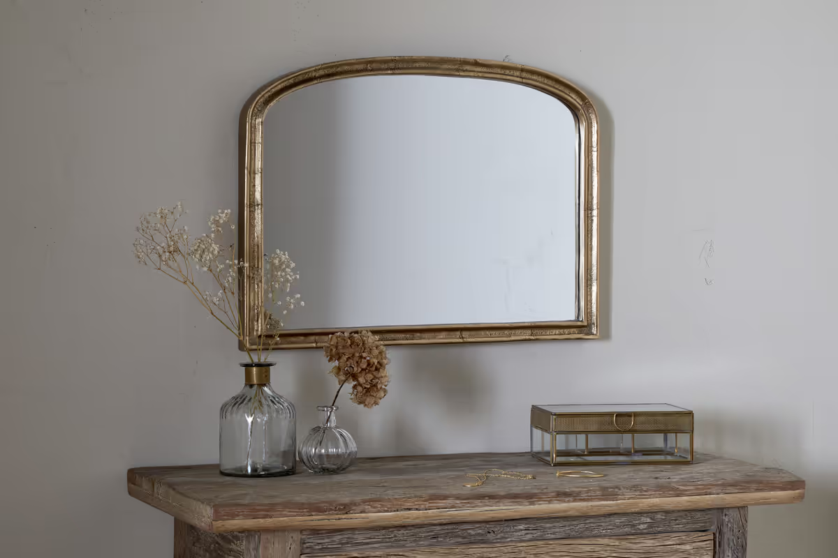 Nkuku - Almora Wall Mirror - Antique Brass - Extra Small