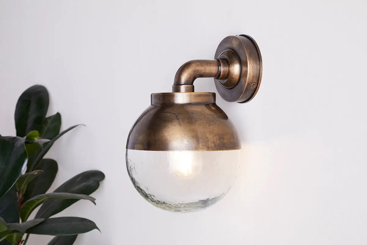 Nkuku - Abeo Outdoor Wall Lamp - Antique Brass