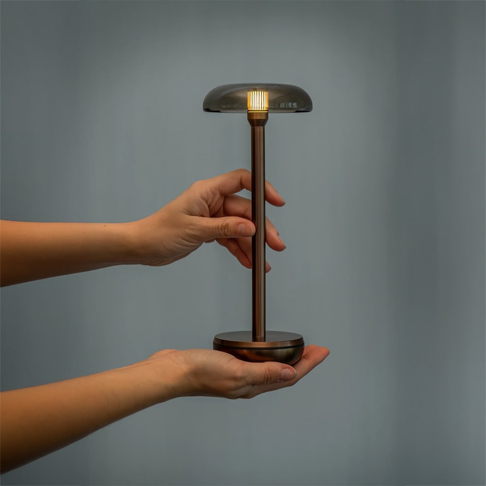 Humble Lights Air Bronze / Smoked rechargeable table lamp