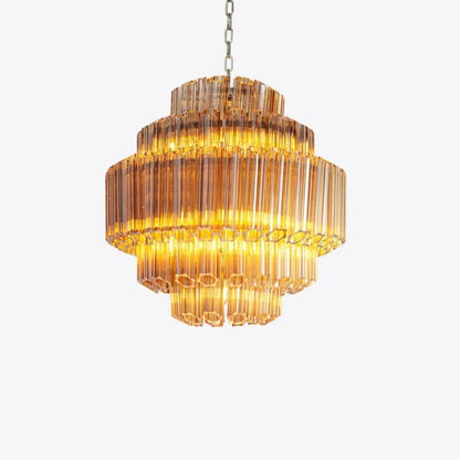 Pure White Lines Amber Palermo Chandelier