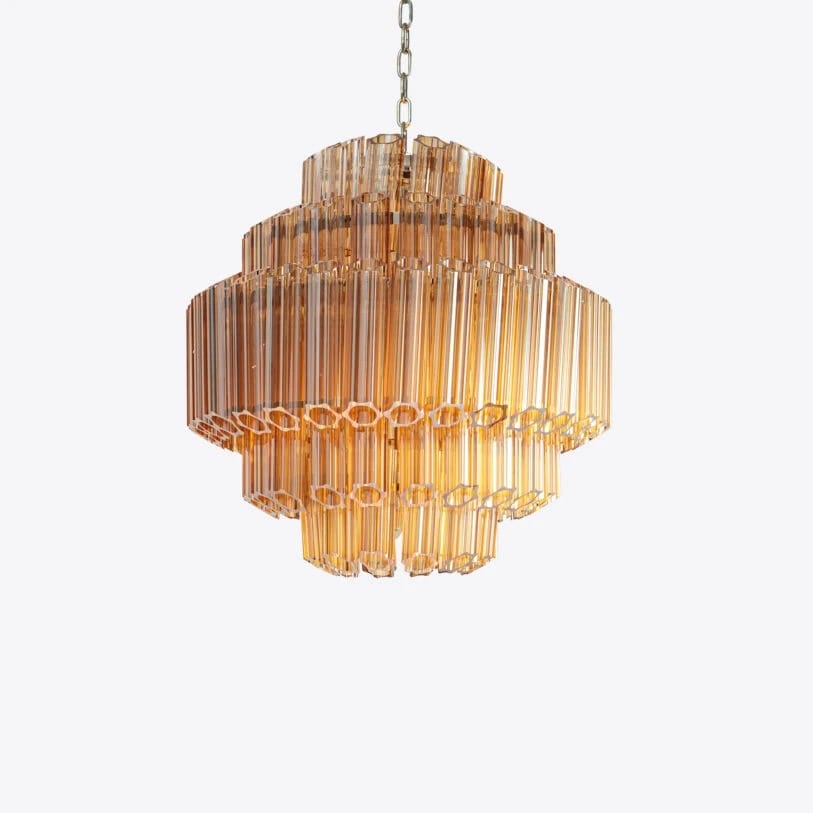 Pure White Lines Amber Palermo Chandelier