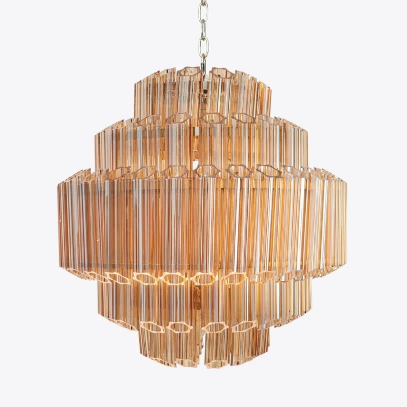 Pure White Lines Amber Palermo Chandelier