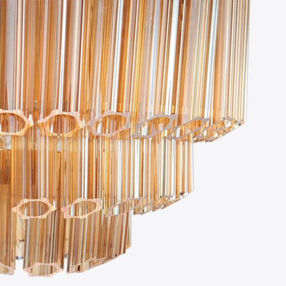 Pure White Lines Amber Palermo Chandelier