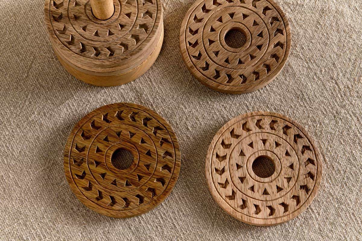 Nkuku - Anali Mango Wood Coasters - Natural