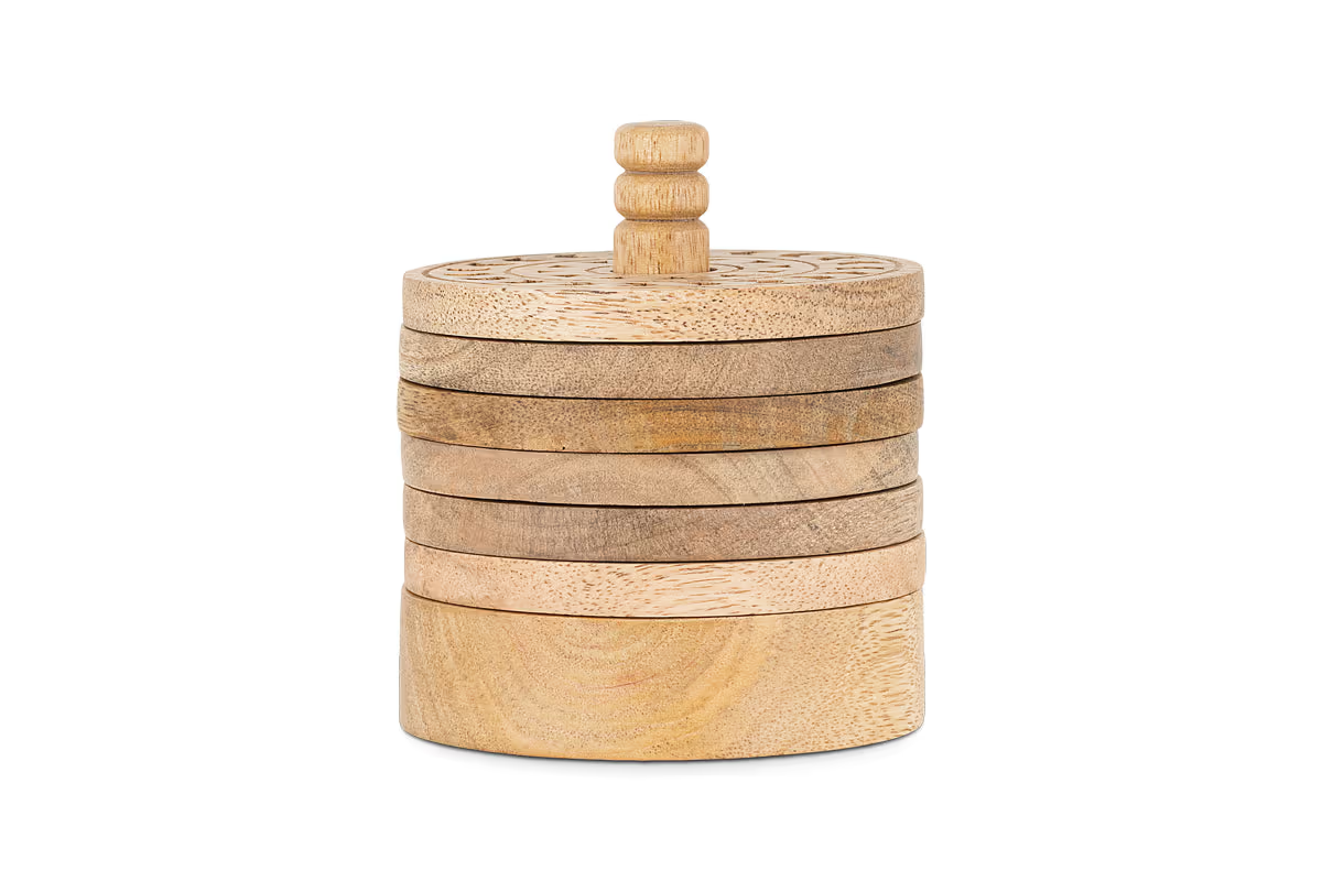 Nkuku - Anali Mango Wood Coasters - Natural