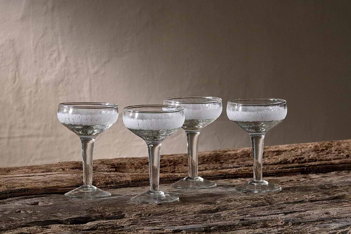 Nkuku - Anara Etched Champagne Glass - Clear (Set of 4)