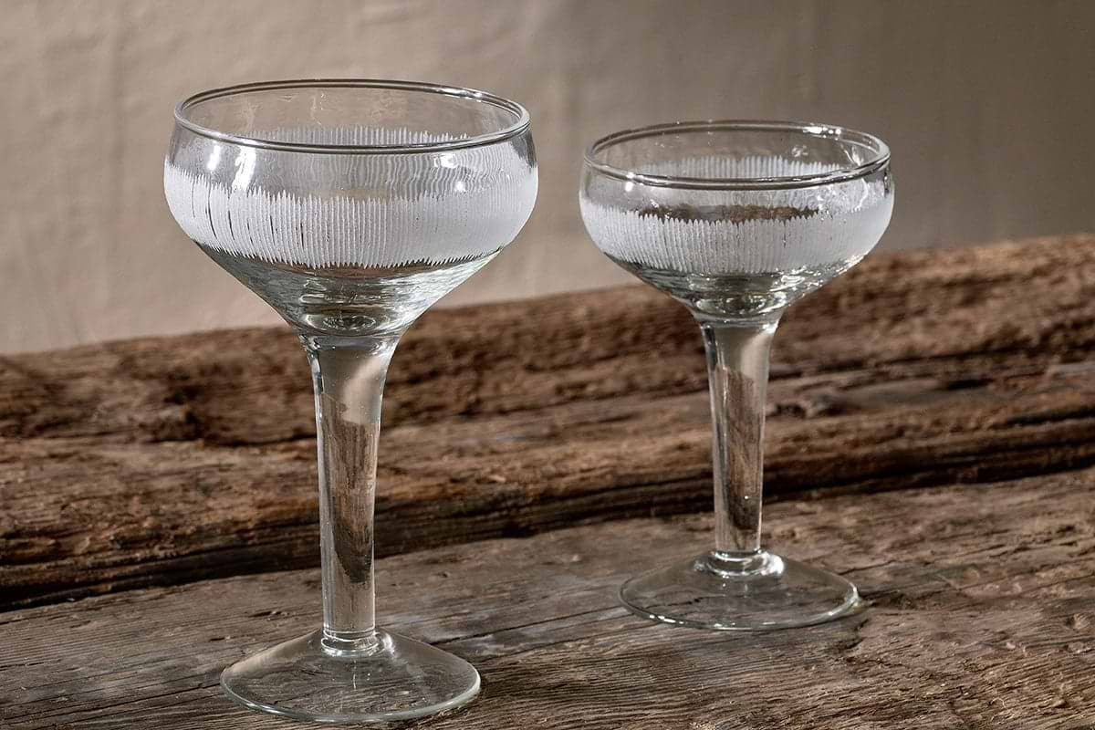 Nkuku - Anara Etched Champagne Glass - Clear (Set of 4)