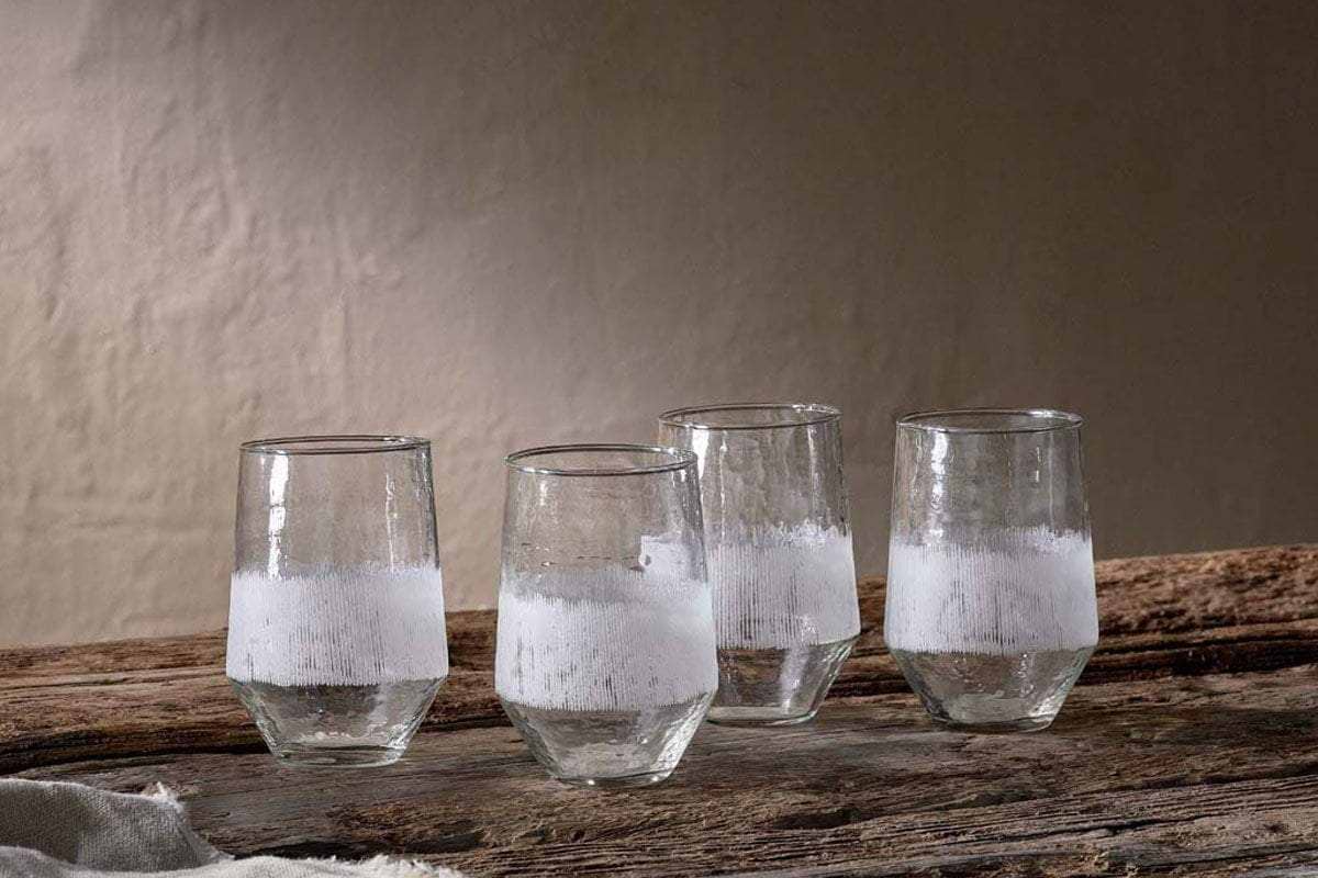 Nkuku - Anara Etched Tumbler - Clear - (Set of 4) - Large