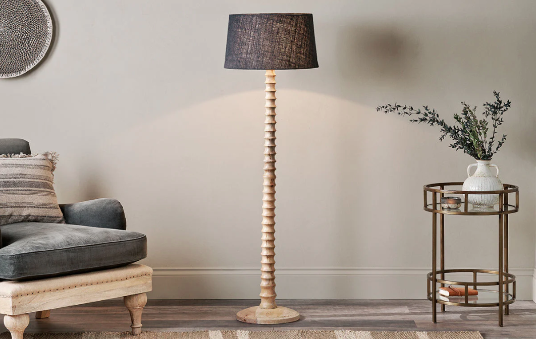 Nkuku Avisa Mango Wood Floor Lamp