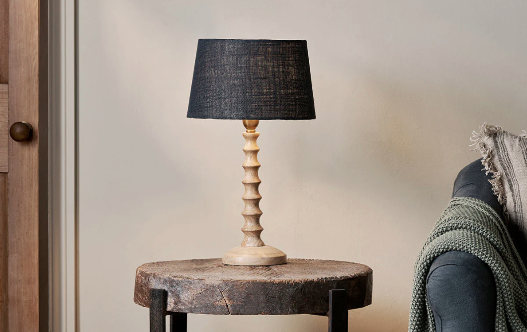 Nkuku Avisa Mango Wood Bedside Table Lamp