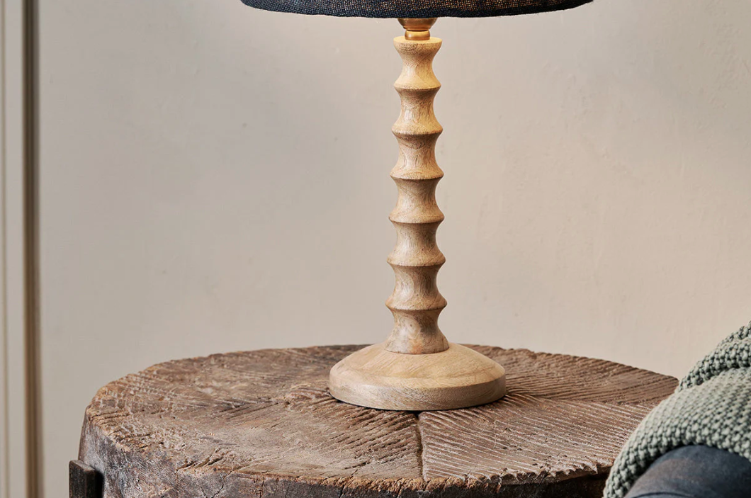 Nkuku Avisa Mango Wood Bedside Table Lamp