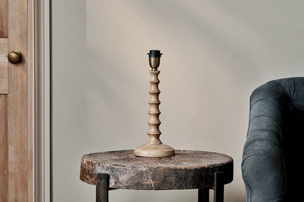 Nkuku Avisa Mango Wood Bedside Table Lamp