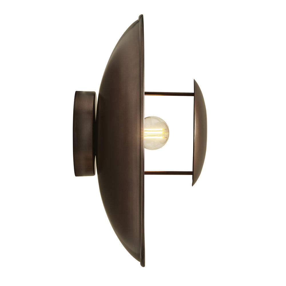 Industville - Boston Round Metal Diffuser Wall Light - 13 Inch - Bronze