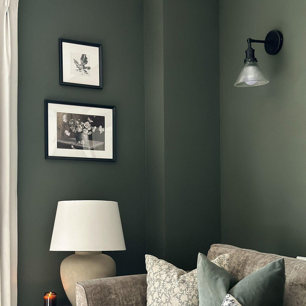 Industville - Brooklyn Glass Funnel Wall Light - 7 Inch - Glass Shade - Pewter Wall Holder
