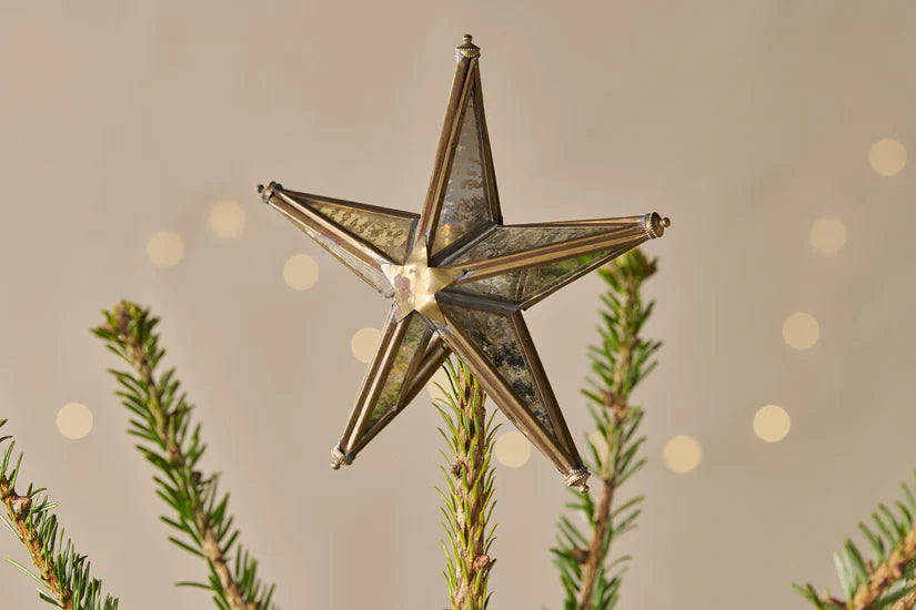 Nkuku Bakara Star Tree Topper - Antique Brass