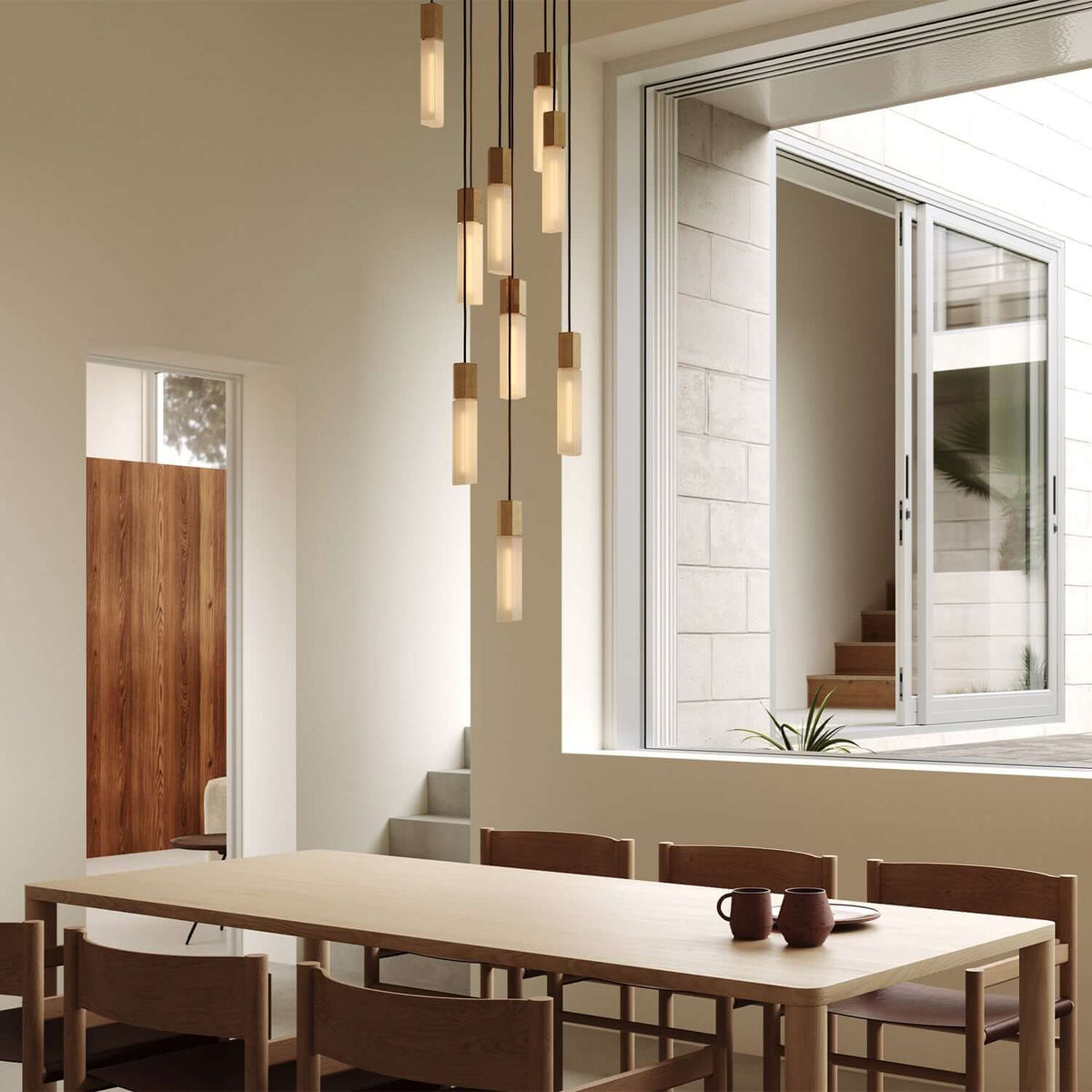 Tala Basalt Nine Pendant in Brass