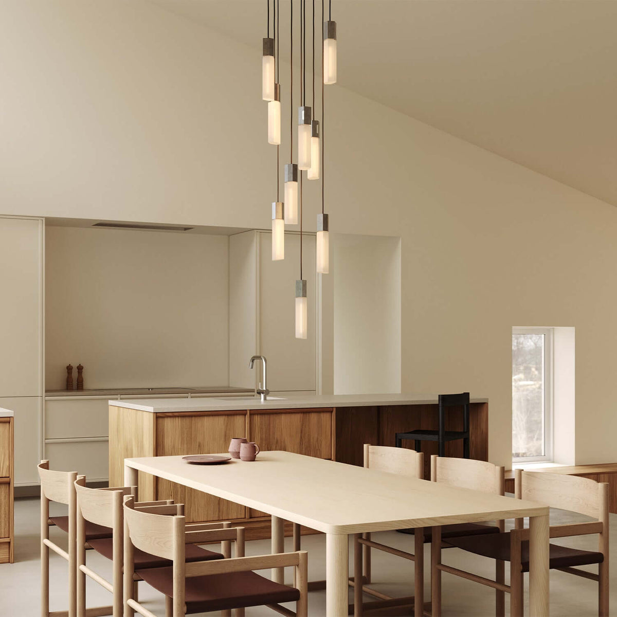 Tala Basalt Nine Pendant in Stainless Steel