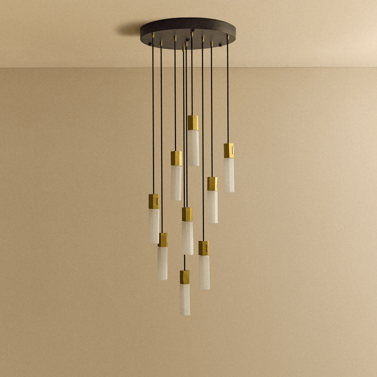 Tala Basalt Nine Pendant in Brass
