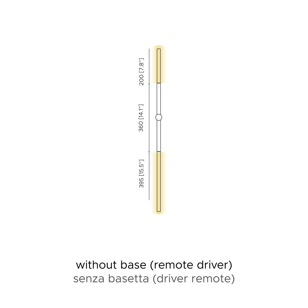 Contardi Lighting Bianca AP Linear Wall Lamp - Without Base - Matt black silk lacquered