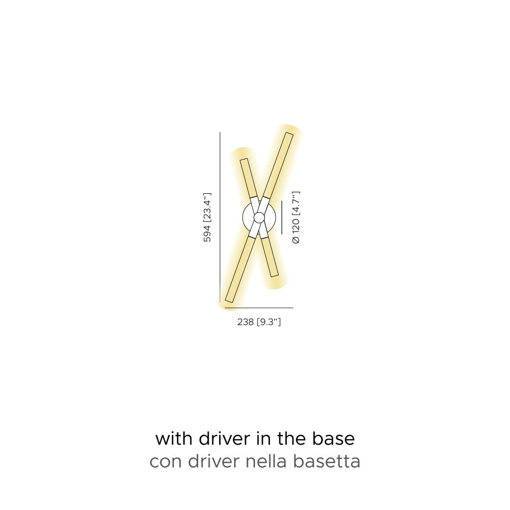 Contardi Lighting Bianca AP Wall Lamp - With Base - Brass