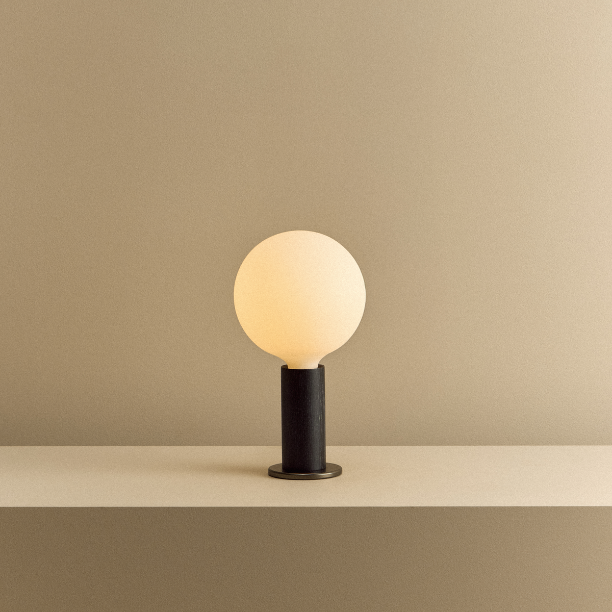 Tala Knuckle Table Lamp in Blackened Oak + Sphere IV