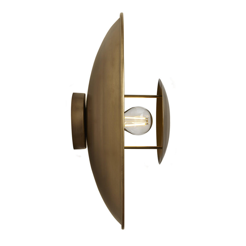 Industville - Boston Round Metal Diffuser Wall Light - 17 Inch - Brass