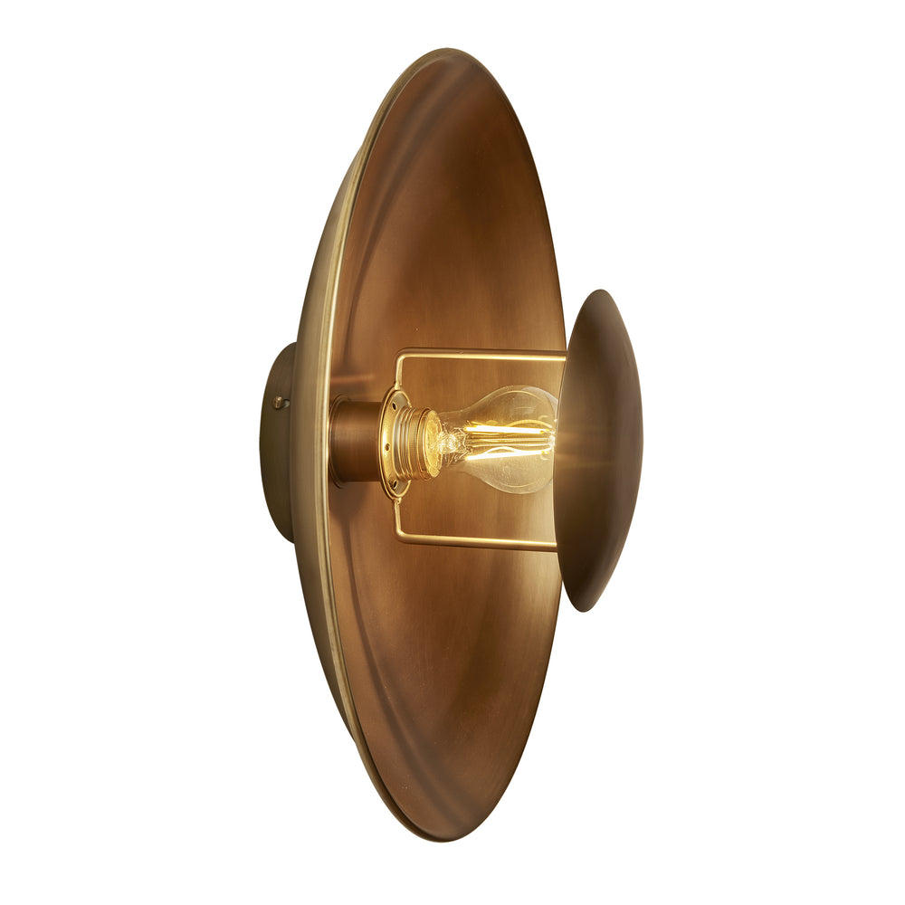 Industville - Boston Round Metal Diffuser Wall Light - 17 Inch - Brass