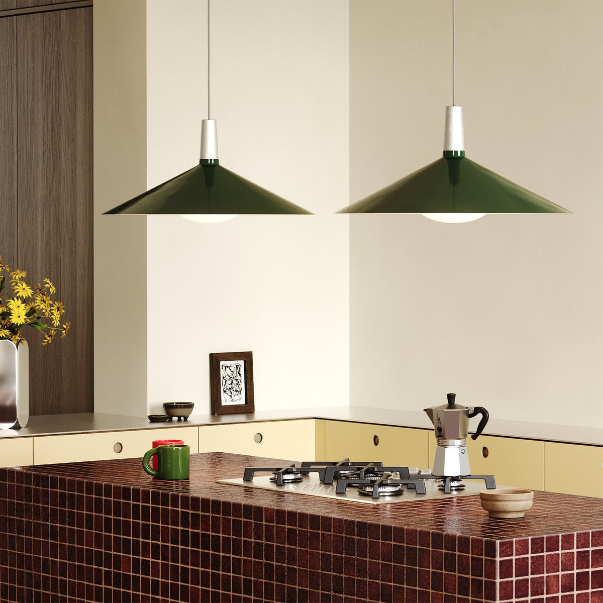 Tala Bower Pendant Light Large in Dark Green