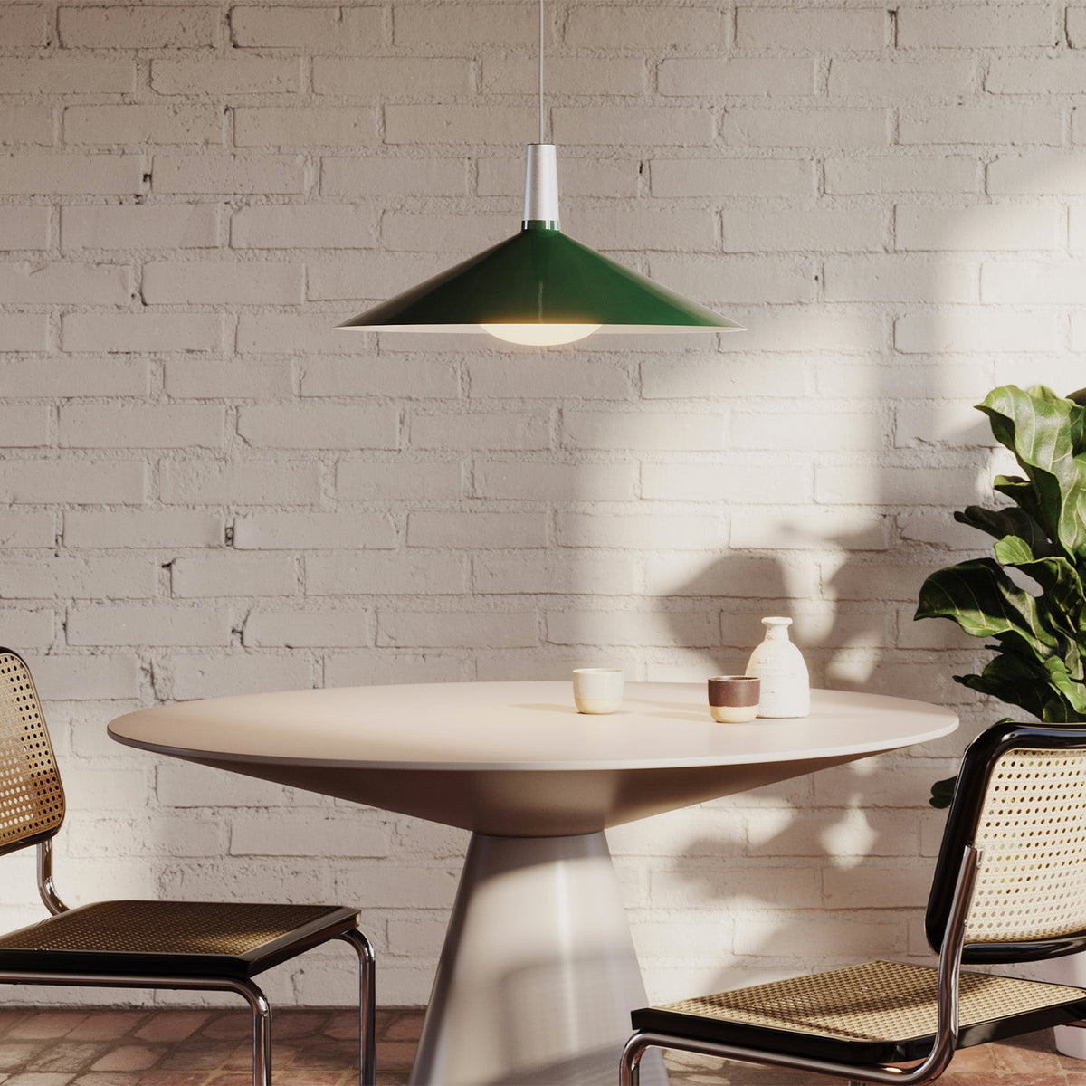Tala Bower Pendant Light Large in Dark Green + Oval II