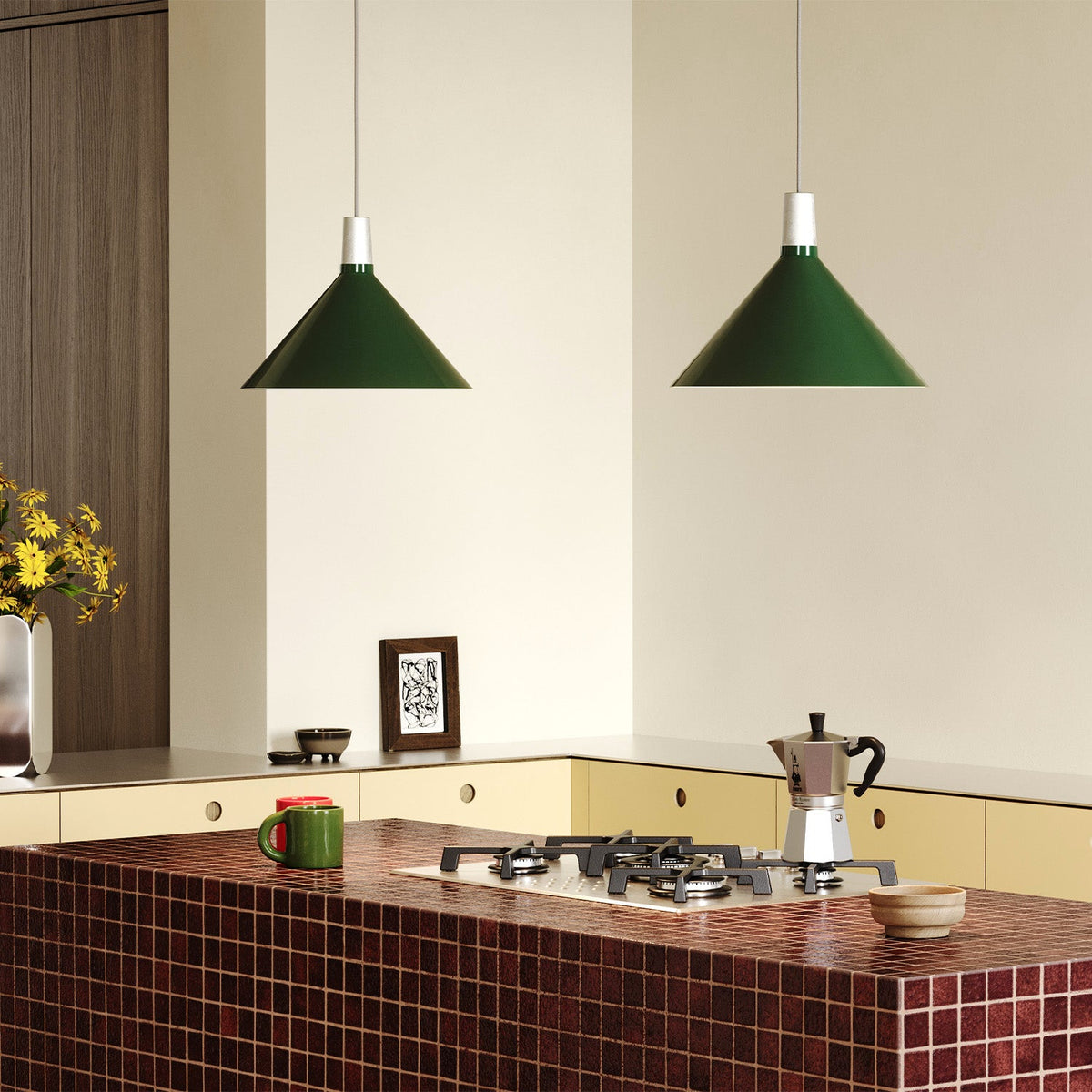 Tala Bower Pendant Light Medium in Dark Green