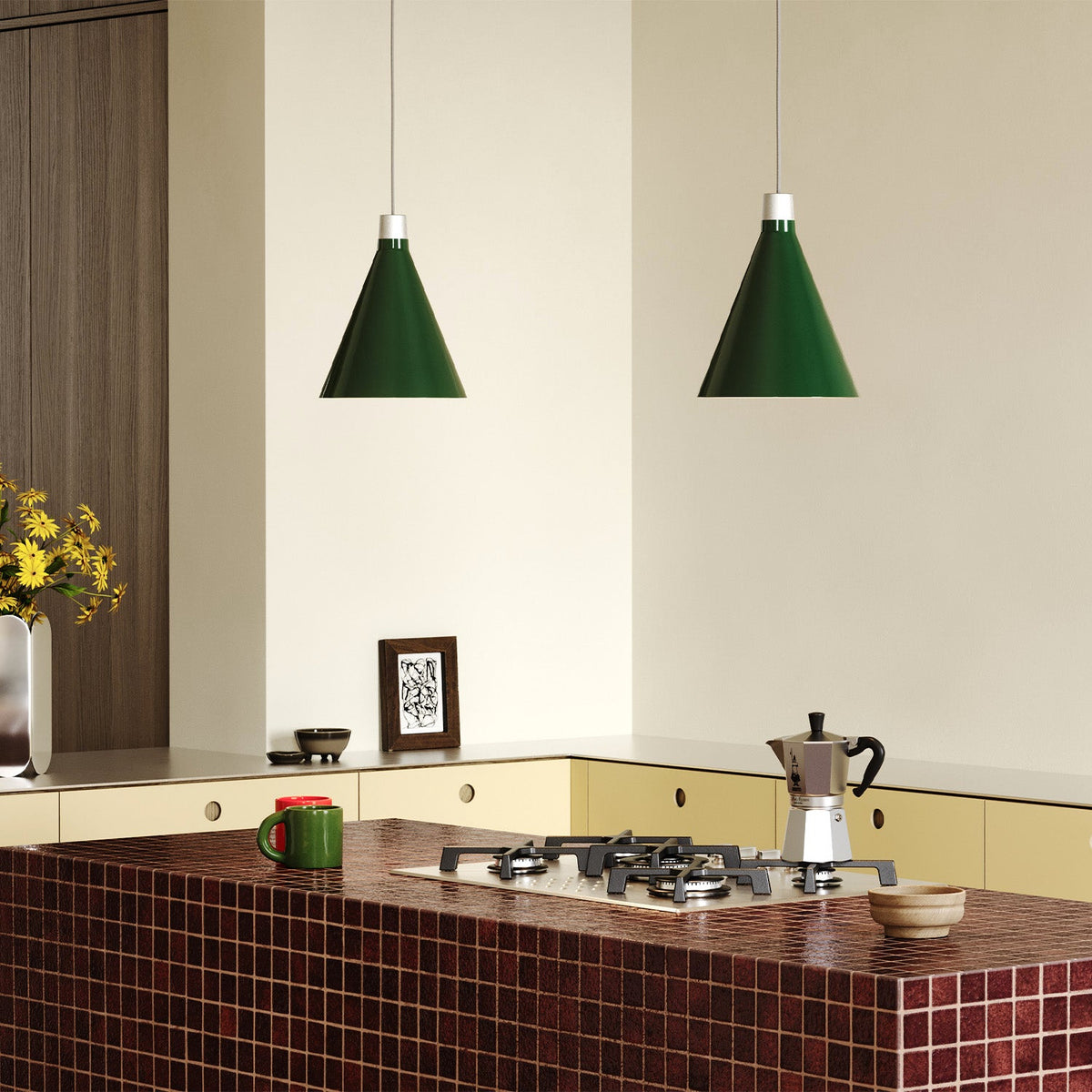 Tala Bower Pendant Light Small in Dark Green + Sphere III