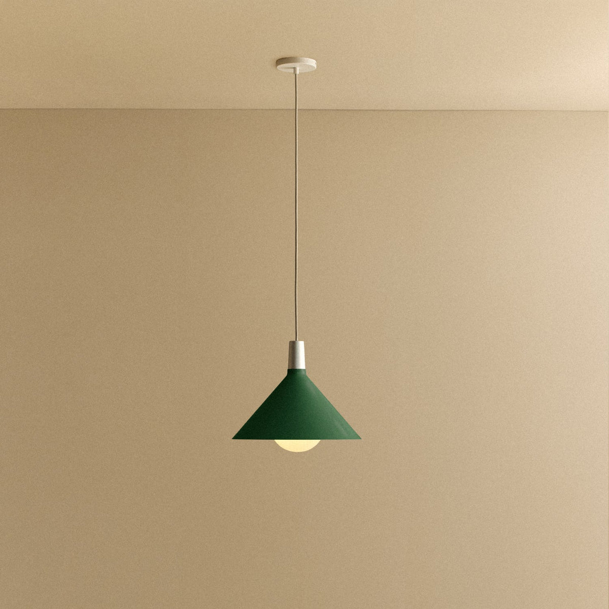 Tala Bower Pendant Light Medium in Dark Green + Sphere IV