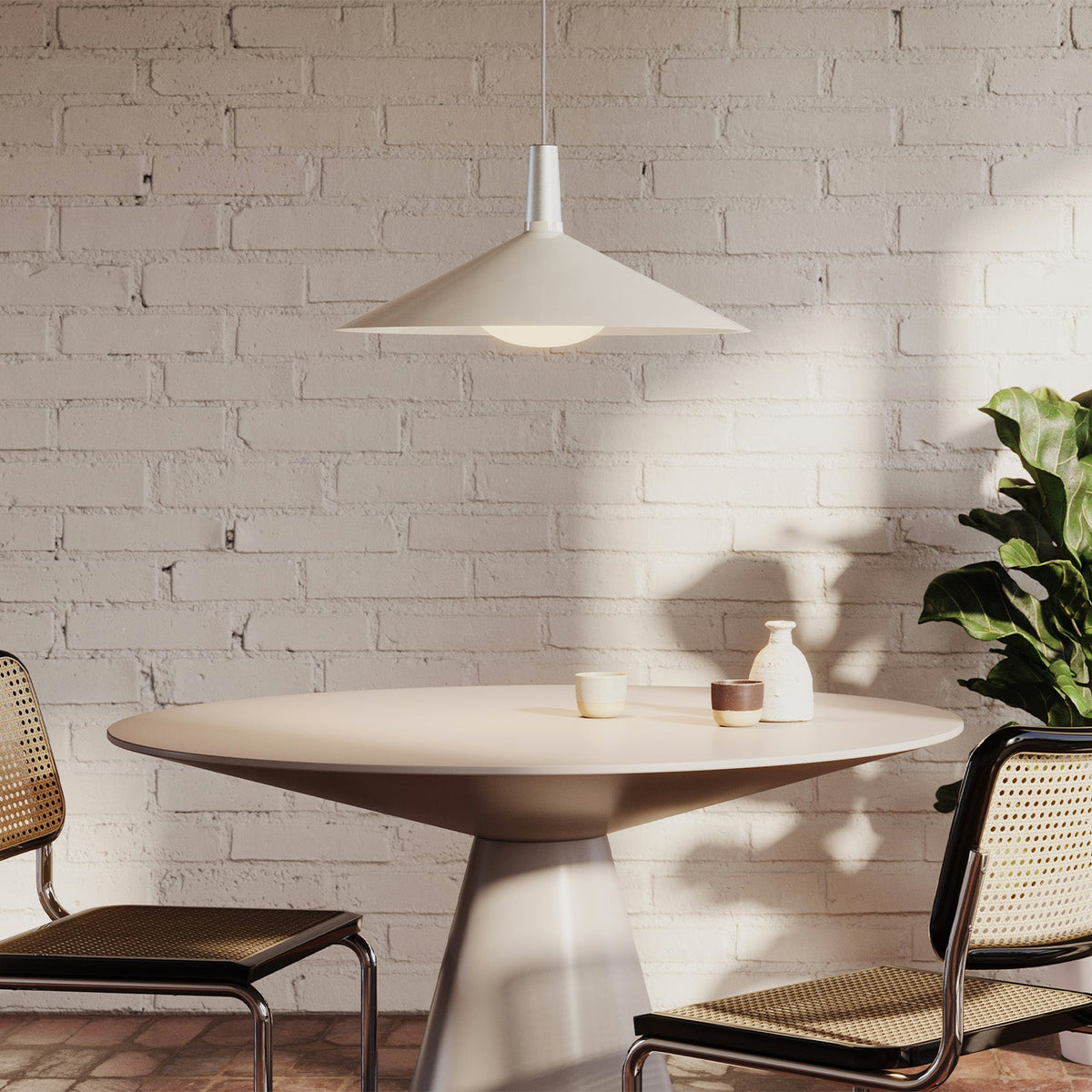 Tala Bower Pendant Light Large in Oyster White + Oval II